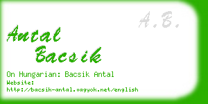 antal bacsik business card